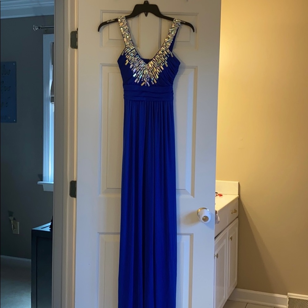 Beautiful blue embellished formal dress